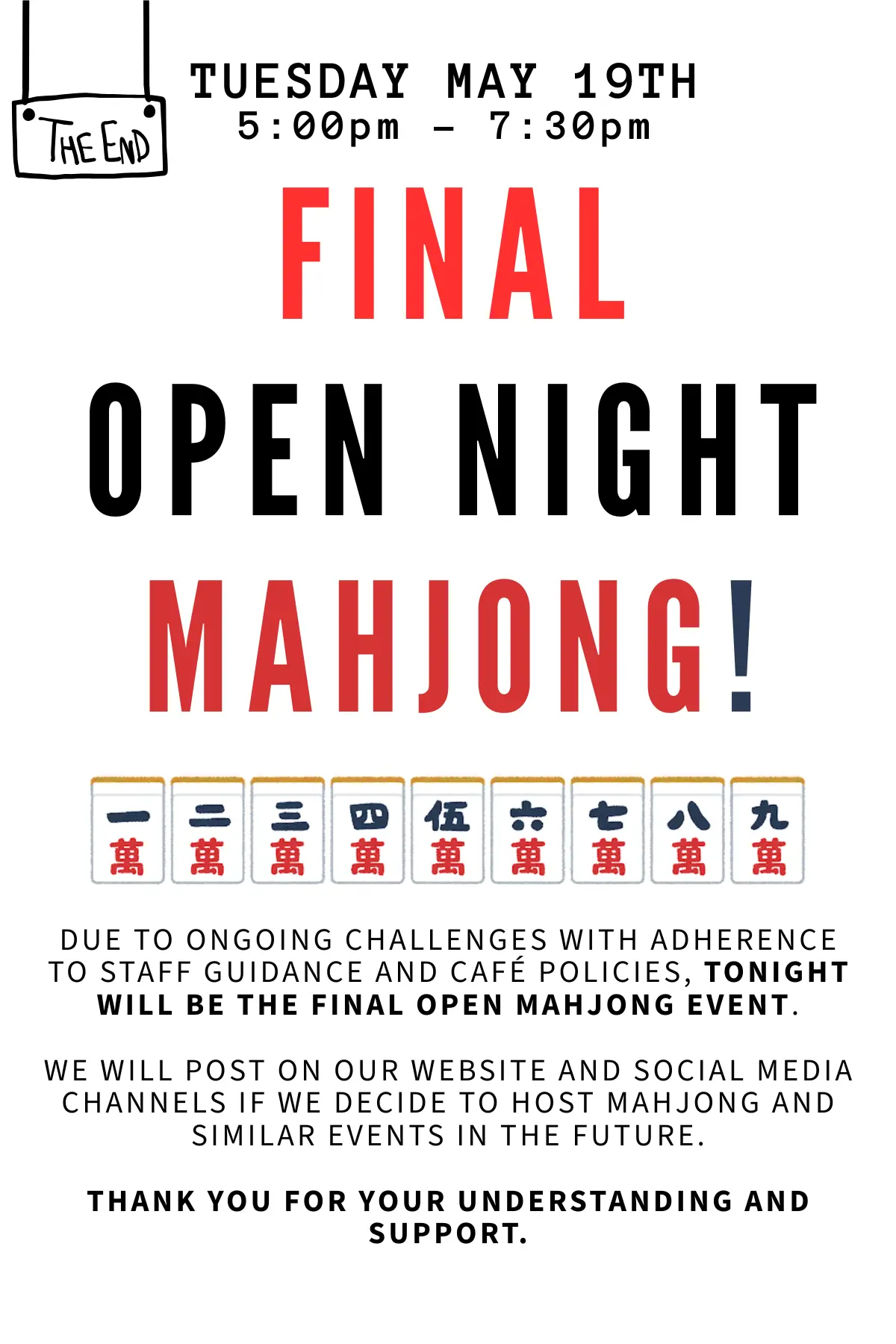 Final open mahjong night