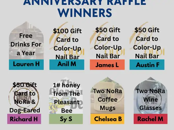 NoRa-versary raffle winners