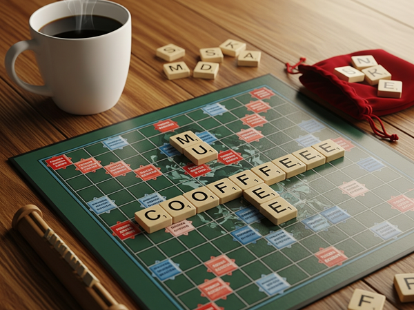 scrabble with coffee